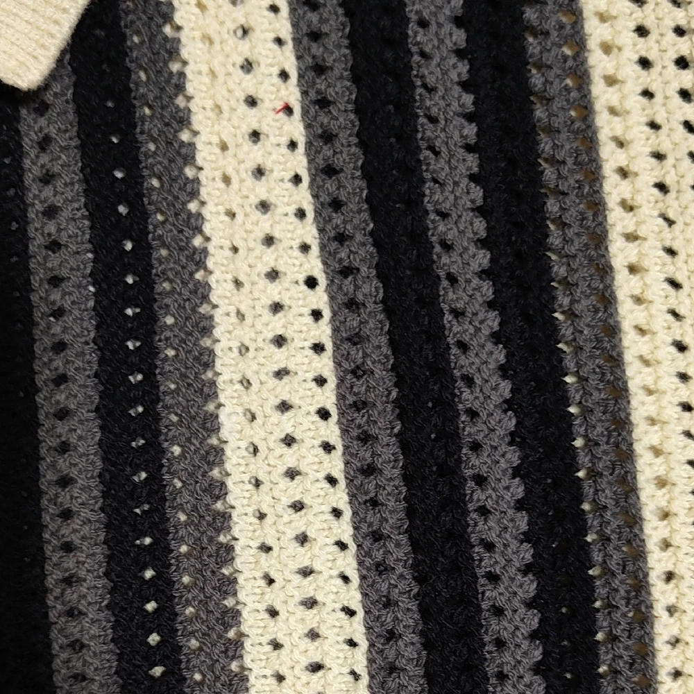 Urban Outfitters Black and Cream Striped Button Down Shirt - Picture 3 of 8